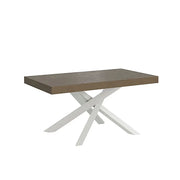 Tavolo allungabile 160/420x90 cm Volantis tortora gambe bianche