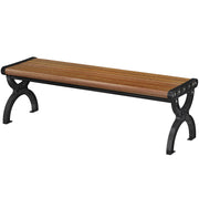 Panchina da esterno 2 posti in metallo, 124x39x39 cm, Legno e Nero