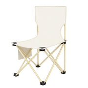 Trade Shop - Sedia Pieghevole Con Schienale Tasca Laterale Per Pesca Campeggio 39x39x65cm Beige 632841 -