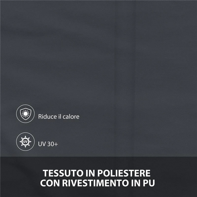 TENDA DA SOLE A BRACCI CON APERTURA MANUALE, INCLINAZIONE E PROTEZIONE UV30+, 150X120 CM, GRIGIO