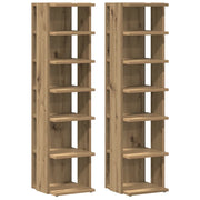 Scarpiere 2 pz | Mobile per scarpe Rovere Artigianale 28x27x102 cm in Truciolato