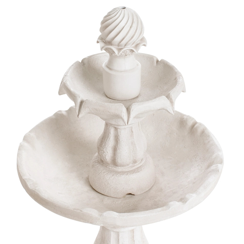 Fontana d'acqua da esterno in resina beige design moderno con presa elettrica