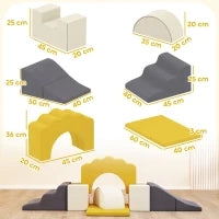 7 Blocchi di Schiuma per Bambini Blocchi di Psicomotricità Giocattolo per Apprendimento per Arrampicare e Gattare Giallo