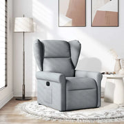 Divano Sedia-Poltrona Reclinabile in Tessuto Grigio Chiaro 396068