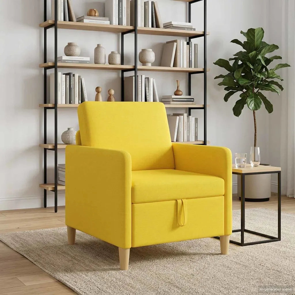 Divano con Storage Giallo Chiaro 72 x 78 x 87 cm Poliestere 42036873