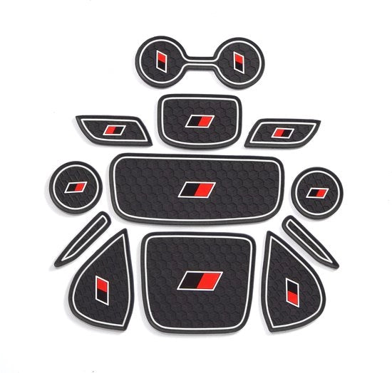 Matte antiscivolo per Toyota Yaris GR XP210 (2020-in poi), accessori per modifica sportiva ibrida, mattoncini antiscivolo per portiere, mattoncini in gomma antiscivolo, bianchi