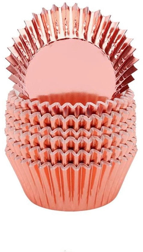 Caselle per muffin 100 pezzi - Forme mini cupcake - Foglio di alluminio/papier - Rosso scuro - Resistente al calore - Sicuro per alimenti - Forme per cupcake mini