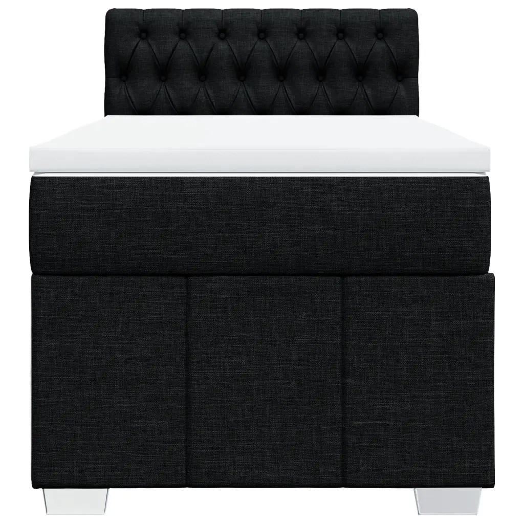 Giroletto a Molle con Materasso Nero 80x200 cm inTessuto
