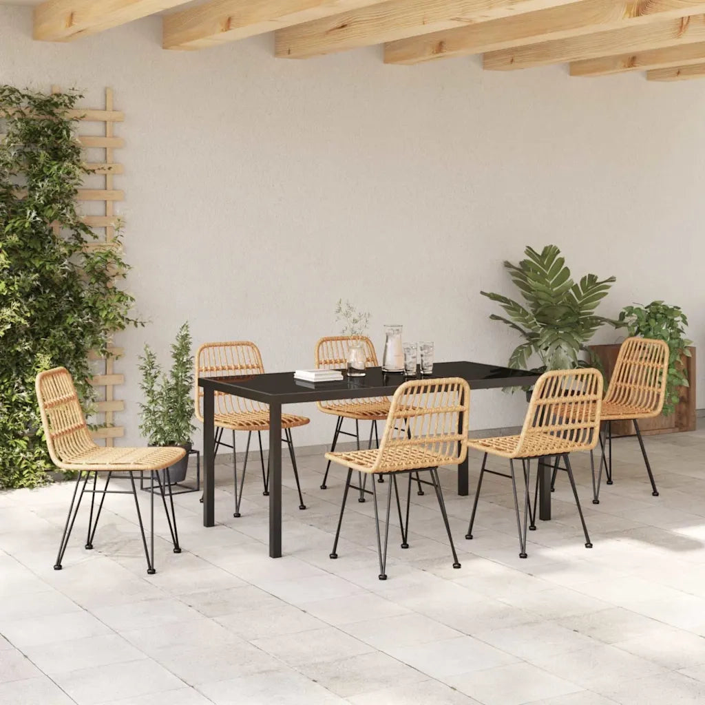 Set da Pranzo per Giardino 7 pcs Marrone 3379195