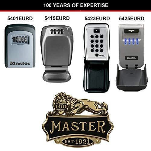 MASTER LOCK 5401EURD Cassaforte per chiavi con serratura a combinazione numerica regolabile a 4 cifre resistente agli agenti atmosferici colore Grigio