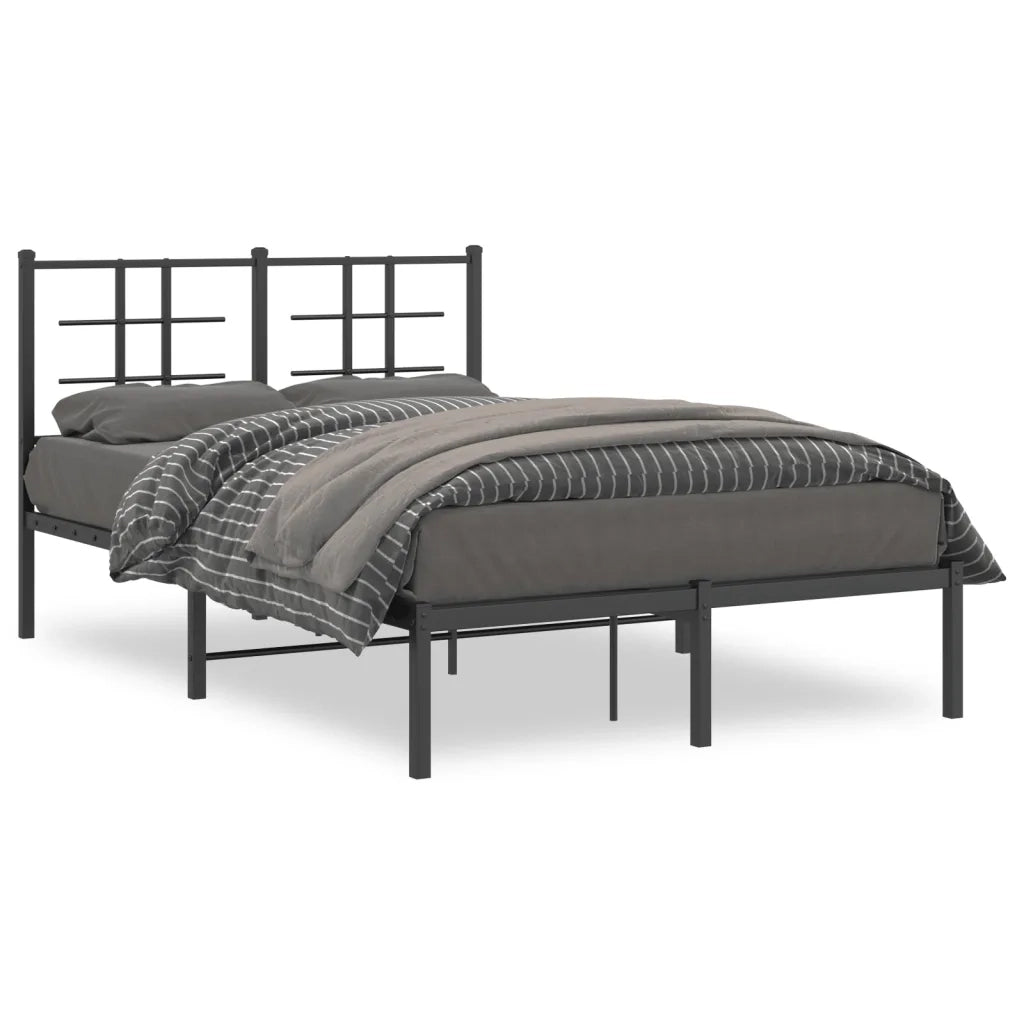 Giroletto con Testiera-Struttura Letto con testiera in Metallo Nero 120x190 cm 107280