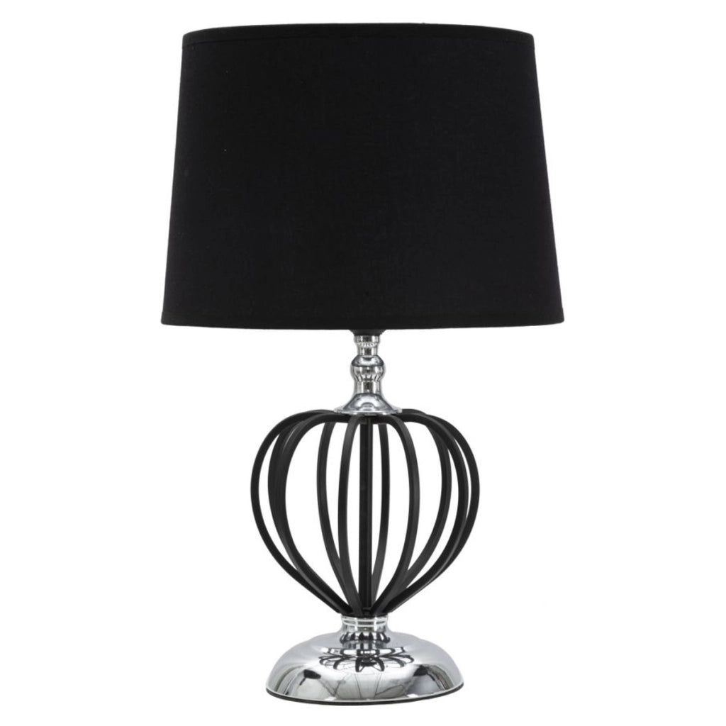 Lampada da Tavolo VKH136, Nero, Metallo, 28x28x44,5 cm