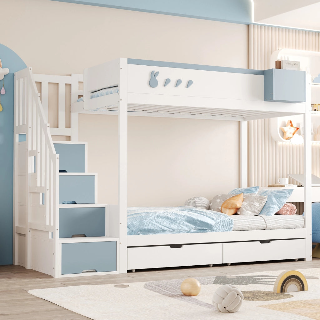 Letto a castello con funzioni integrate legno 90x200 cm