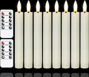 Set di 8 LED lampade a batterie con controllo remoto e senza fiamma, altezza 16 cm