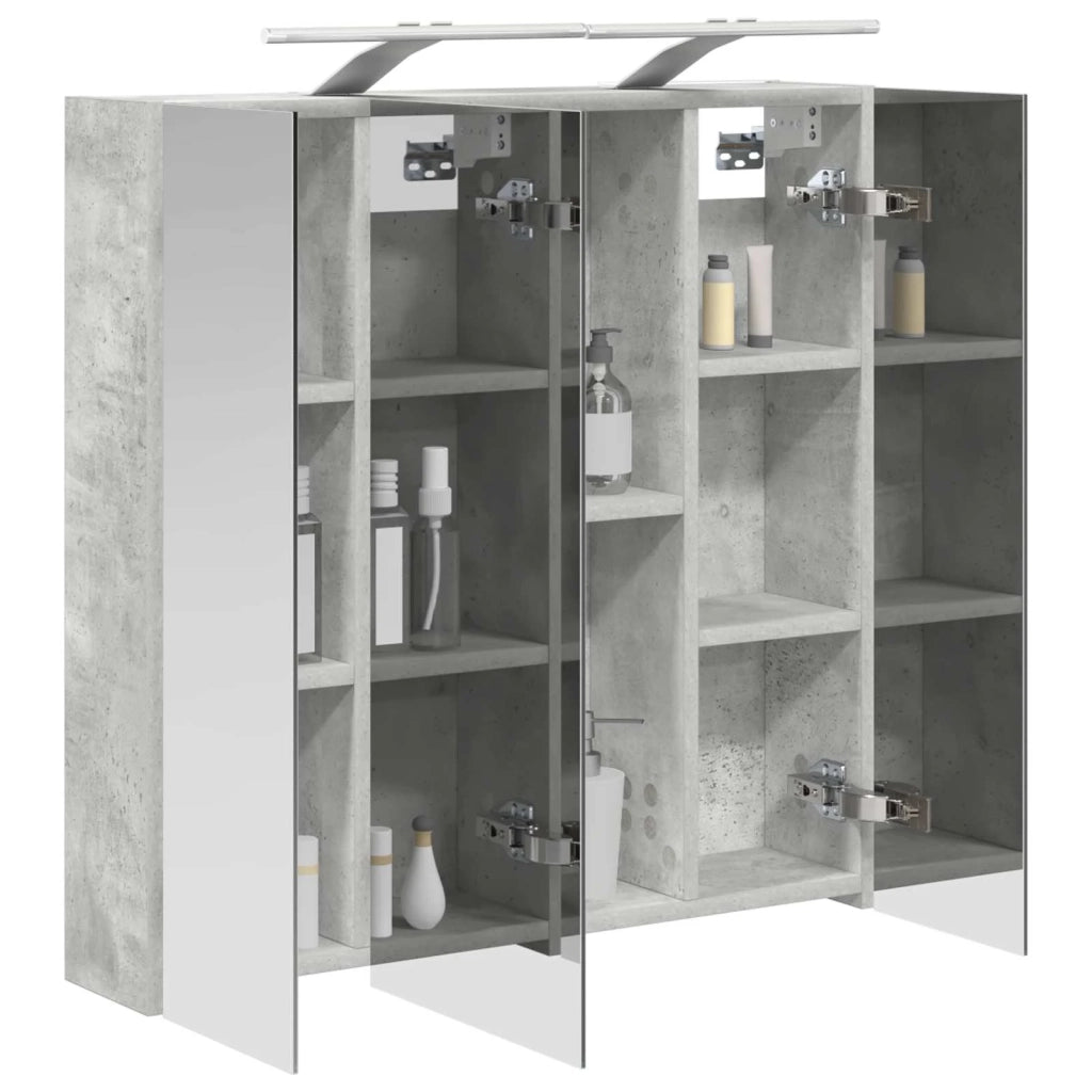 Mobiletto per specchio da bagno Grigio cemento