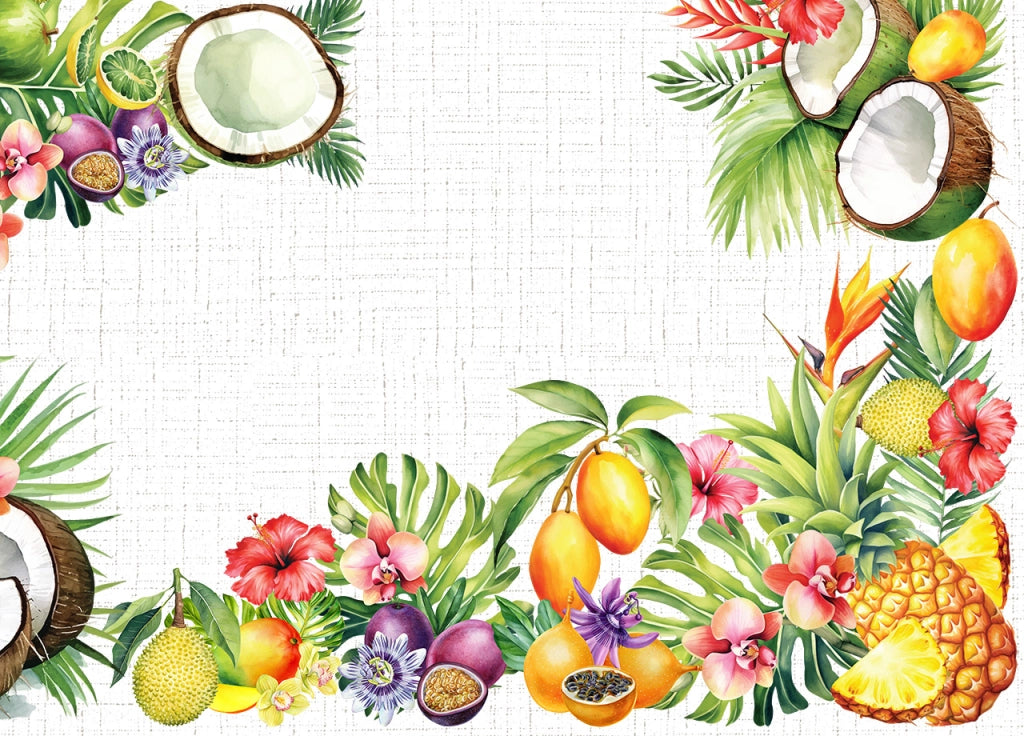 Tovaglia Copritavolo Cucina 100% Cotone Digitale Disegno Tropical GI - 150x250 - Tropical