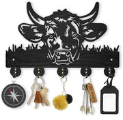 Supporto per chiavi a muro da 30 x 20 cm - 5 ganci - legno - progetto originale - attacco alla parete