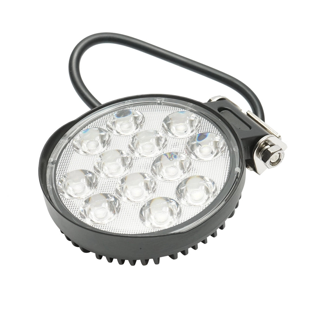 Faretto LED rotondo 12-60V, 36W, corpo in alluminio 110x110x40mm