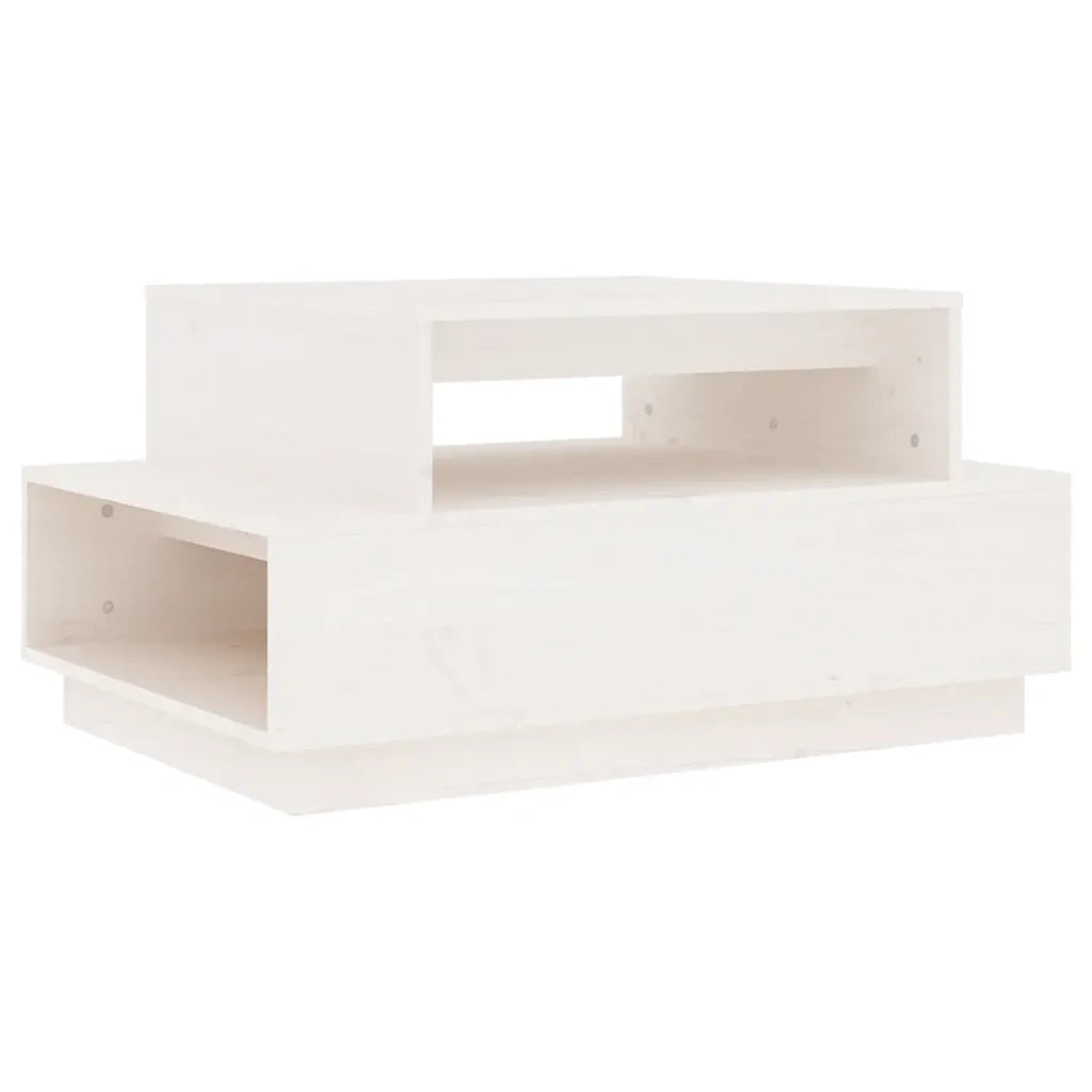 Tavolino da Salotto-Tavolino da soggiorno-Tavolo Bianco 80x55x40,5 cm Legno Massello di Pino