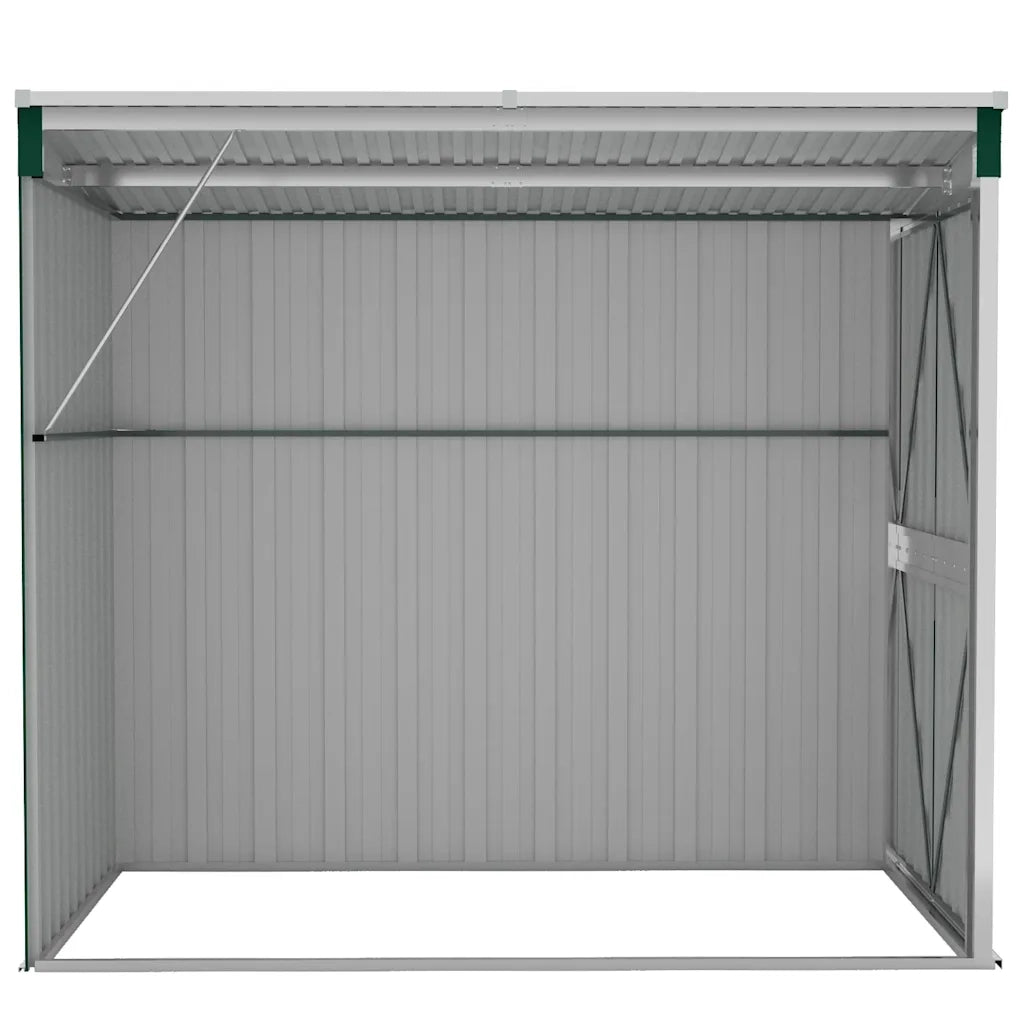 Capanno Giardino a Parete Verde 118x194x178 cm Acciaio Zincato 316221
