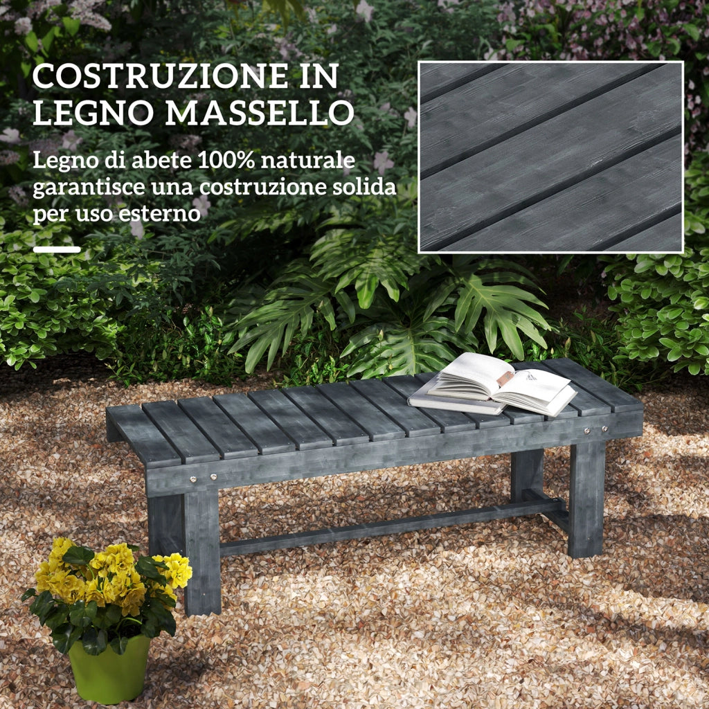 Panchina da Giardino a 2 Posti 110x38x35 cm Impermeabile in Legno di Abete Grigio