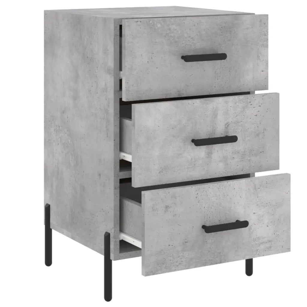 Comodino Grigio Cemento 40x40x66 cm in Legno Multistrato 827672