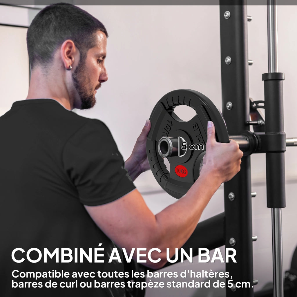 Dischi Pesi 20 kg ¨C zephmum ¨C 2 x 10 kg, 3 Maniglie, Nero