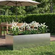Vaso da giardino Argento 200 x 80 x 60 cm Acciaio Inox 8005936
