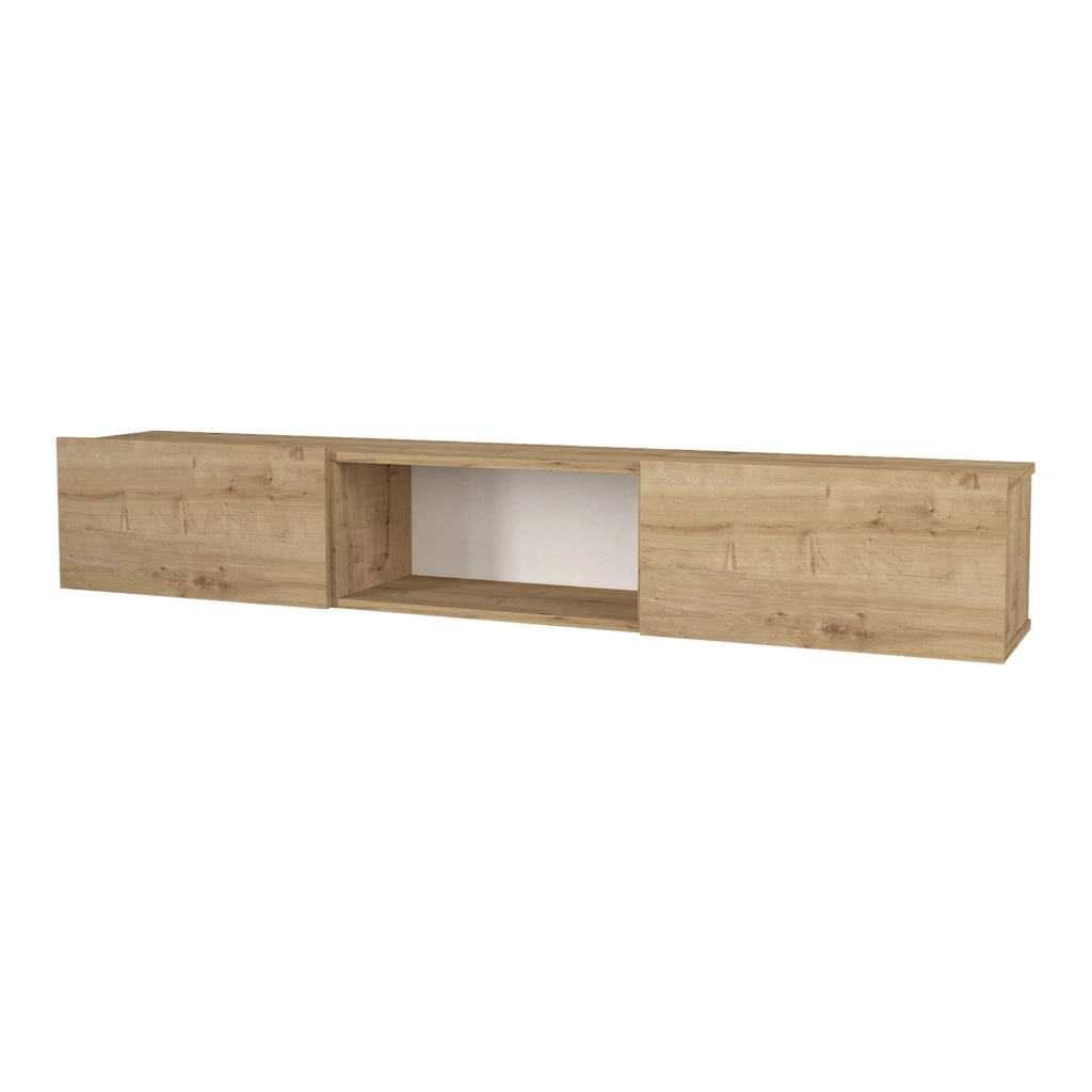 Mobile TV a parete con contenitore 180 x 31 x 29,5 cm effetto rovere 03_0007811