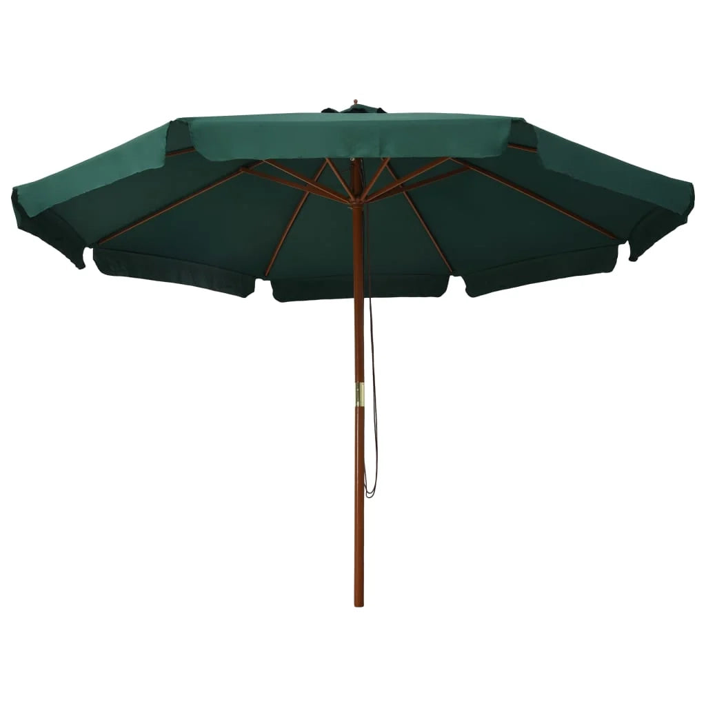 Ombrellone con palo in legno 330 cm verde 02_0008125