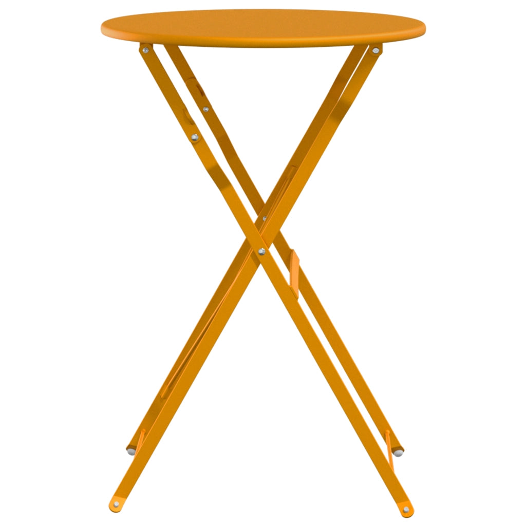 Tavolo Bistro Pieghevole Giallo Senape Ã˜50x71 cm Acciaio Verniciato a Polvere