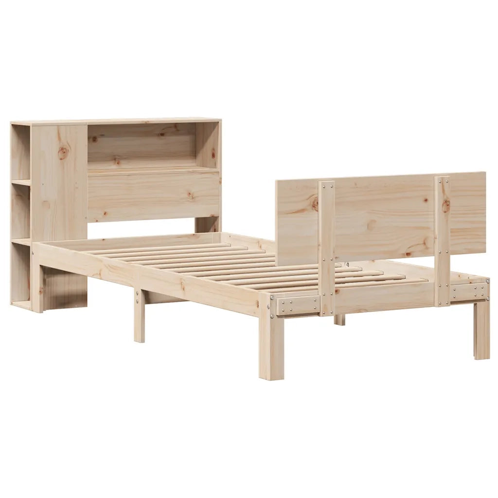 Giroletto con Libreria senza Materasso 75x190 cm in Legno Pino 3322642