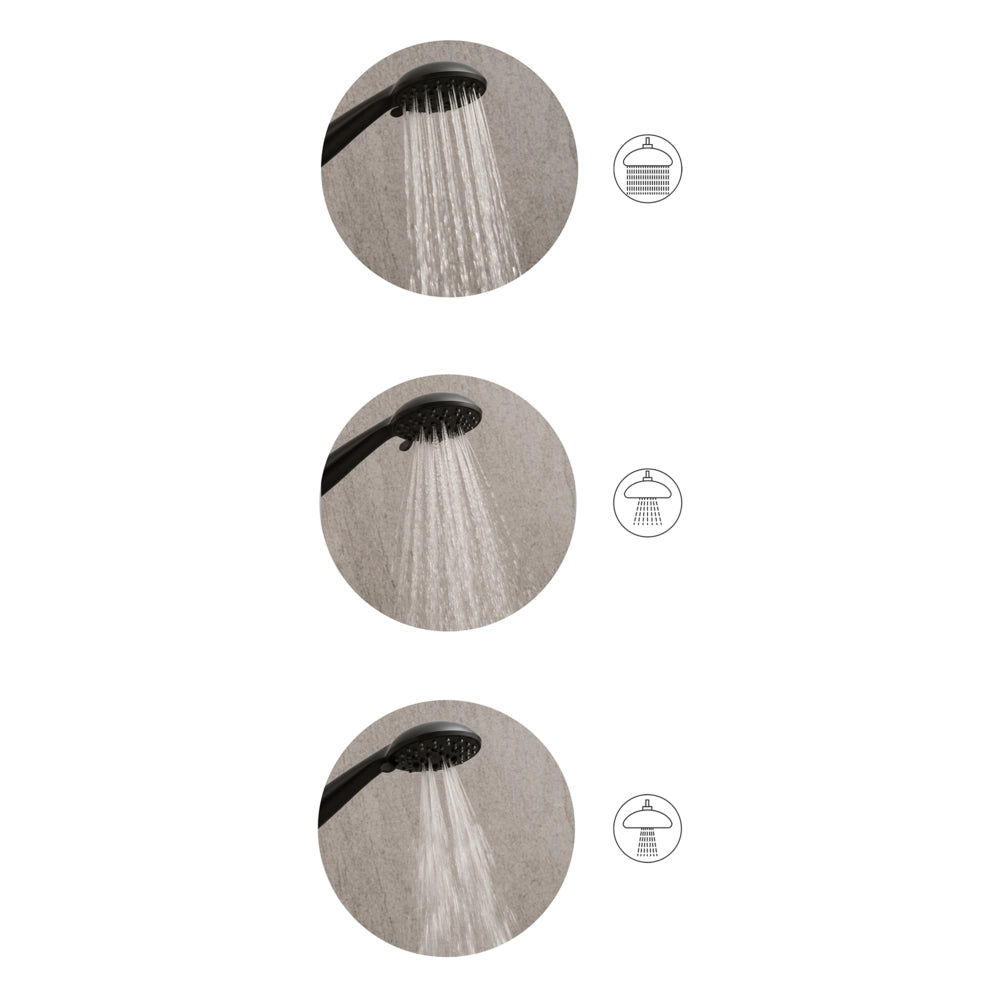 Set doccia con tubo flessibile 3 modalità di spruzzo Metallo nero classico moderno