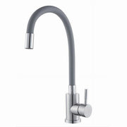 Trade Shop - Miscelatore Rubinetto Lavello Cucina Canna Flessibile Grigio Acciaio Satinato 52689 -