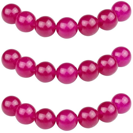 Raccoglitori 6mm 60 pezzi Rosa Giada Semiopaco Raccoglitori con Foro Accessori per Collane per la Creazione di Gioielli Bracciali Collane