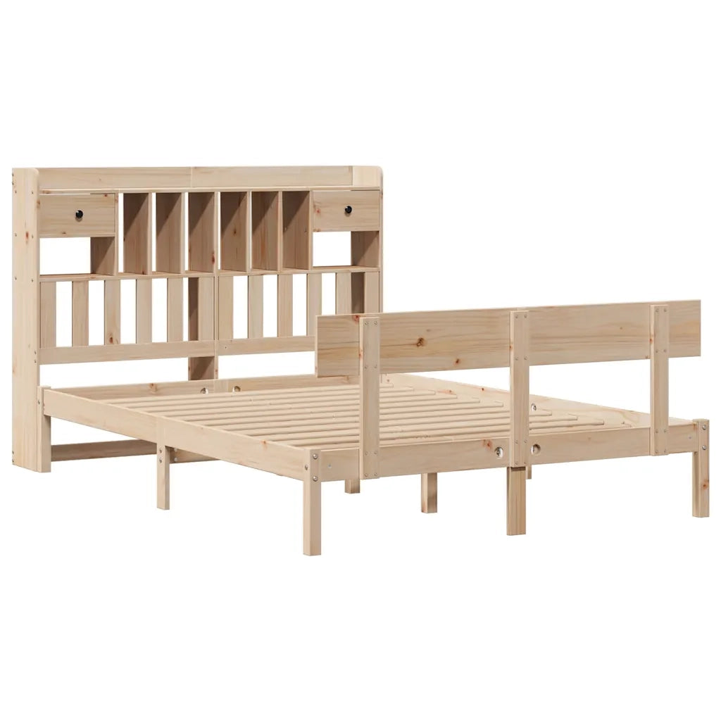 Letto Libreria senza Materasso 140x200 cm in Legno di Pino 3321834