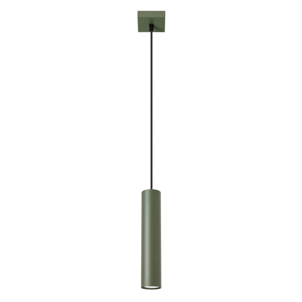 Lampada a sospensione moderna verde oliva tubo 30cm GU10