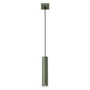 Lampada a sospensione moderna verde oliva tubo 30cm GU10