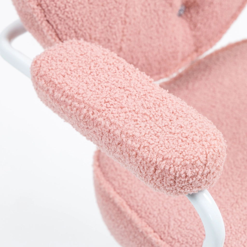 Sedia da ufficio rosa girevole e regolabile