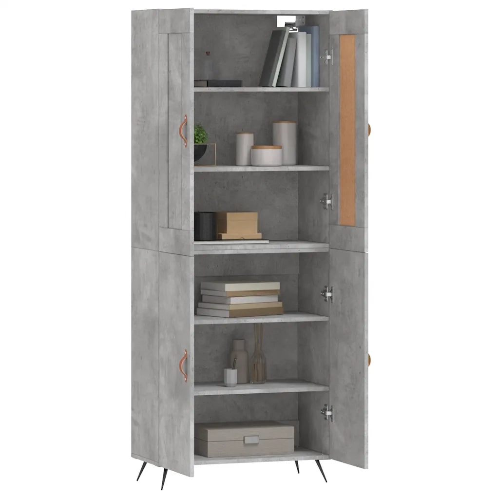 Credenza Grigio Cemento 69,5x34x180 cm in Legno Multistrato 3199533