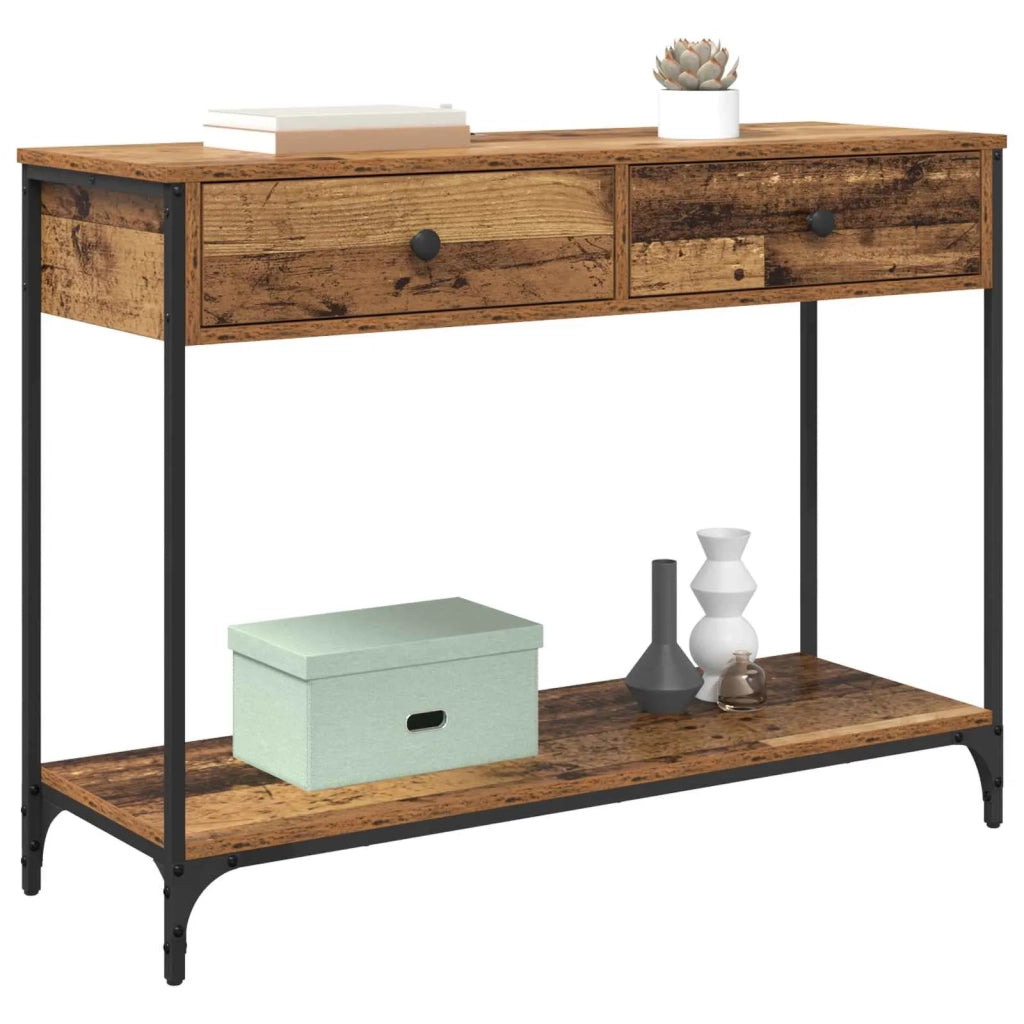 Tavolo consolle con cassetto Legno vecchio 100 x 34,5 x 75 cm 882241