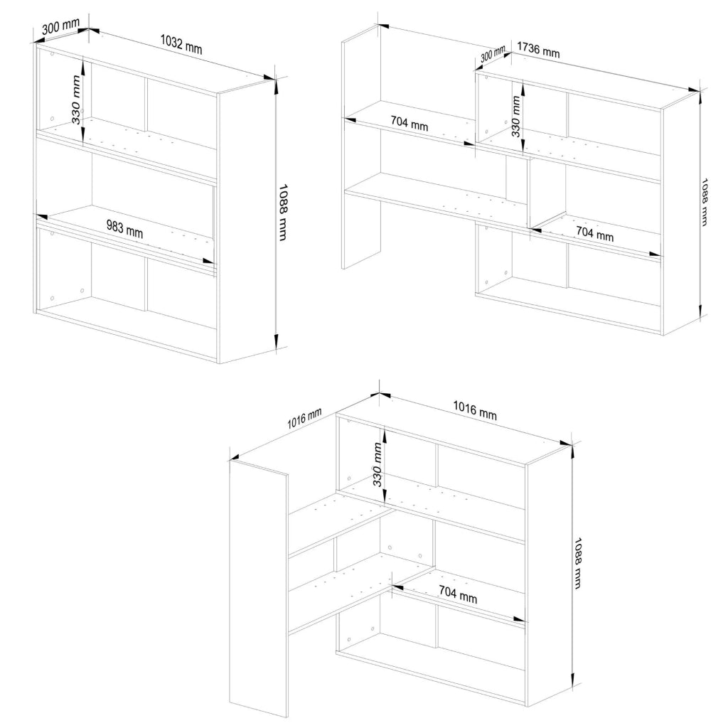Scaffale AKORD TWIST Sonoma Quercia 173,6 cm 173,6x30x109,3 cm