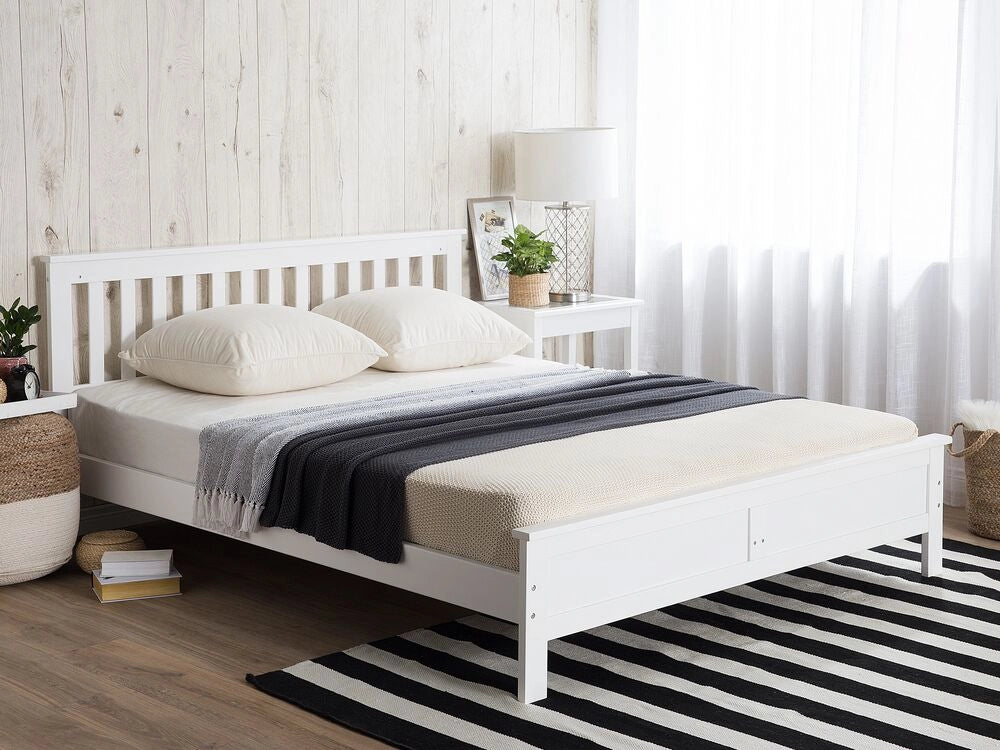 Letto in legno di pino bianco matrimoniale 140 x 200 cm 6 stile scandinavo