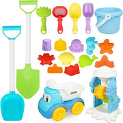 Set di sabbia per bambini con secchio pieghevole e sacchetto di forme di sabbia (modello 1 20)