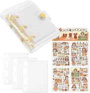 Cartellini per adesivi 3-gatti - PVC trasparente - 80 pagine a raster - 3 contenitori - 160 fogli adesivi - Materiale di alta qualità