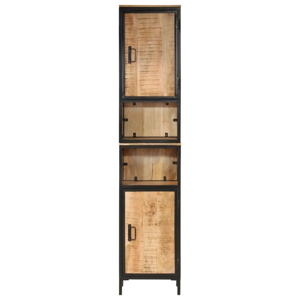 Mobile da Bagno 40x27x180 cm in Ferro e Legno Massello di Mango 3217113
