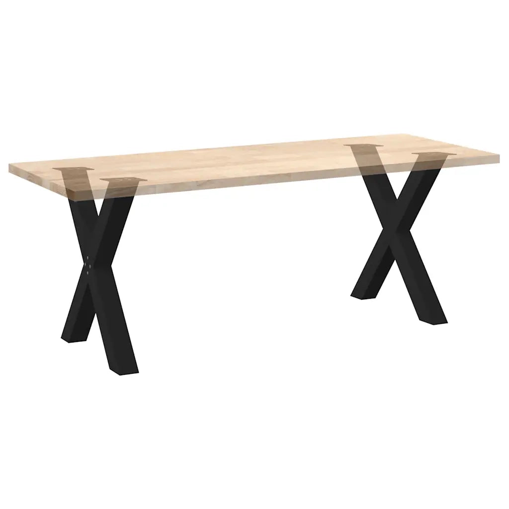 Gambe per tavolo da pranzo a forma di X 2 pz nere 70x(72-73) cm in acciaio