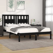 Giroletto-Struttura Letto Nero in Legno Massello di Pino 200x200 cm 503550