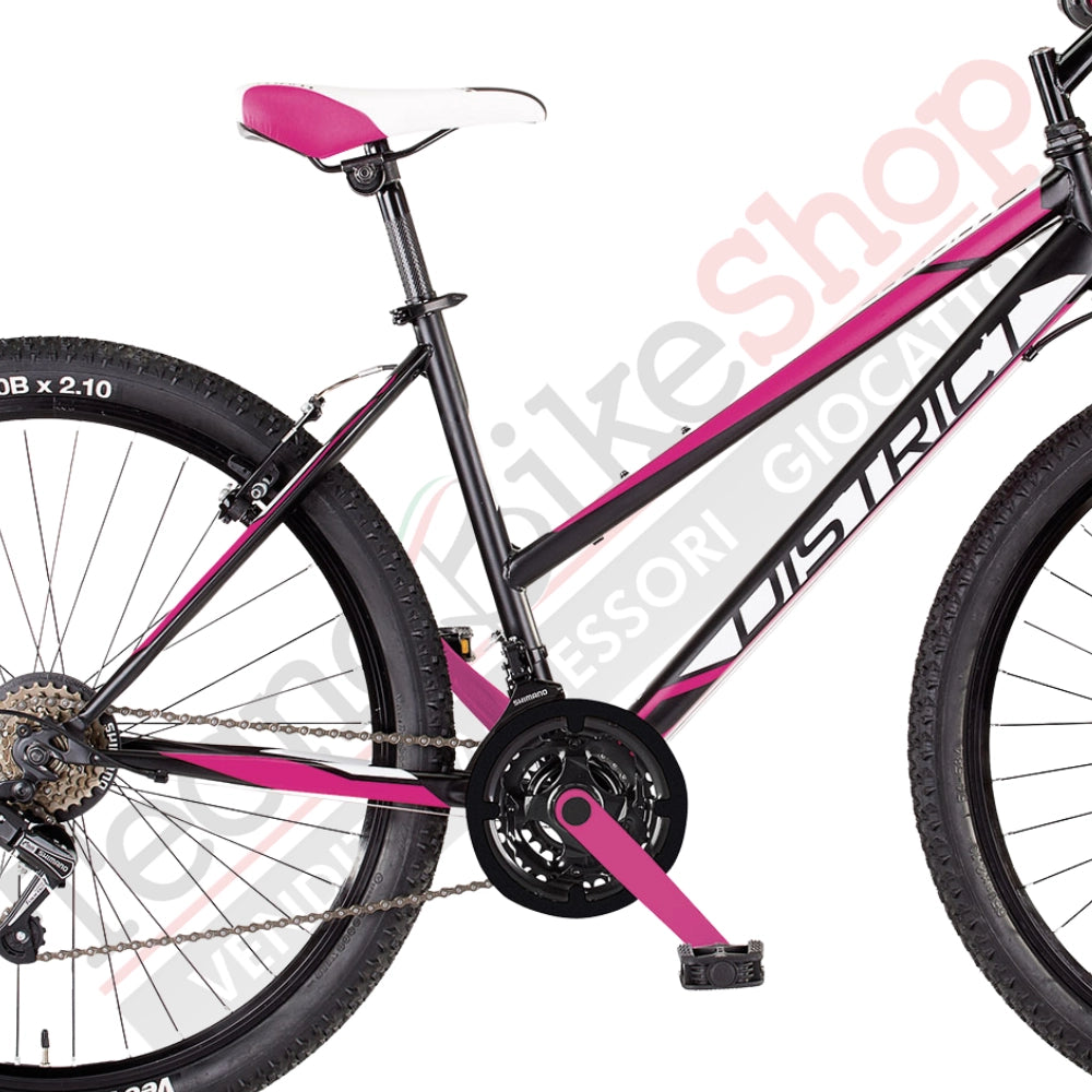 Bicicletta Donna MTB MBM District 27,5" con Cambio 18 Velocità-Nero