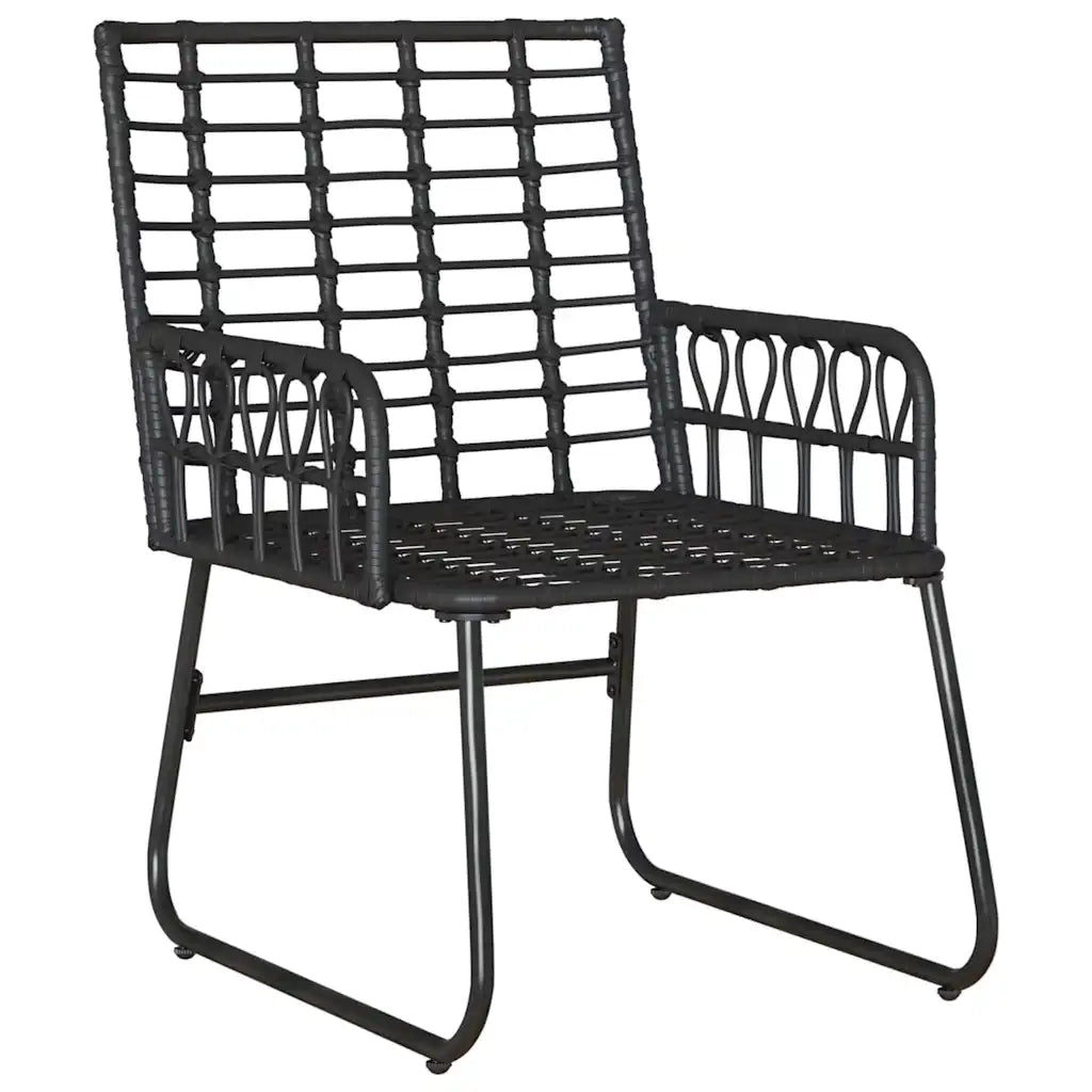 Set da Pranzo per Giardino 3 pz | Set Salotto da Giardino Nero e antracite polyrattan